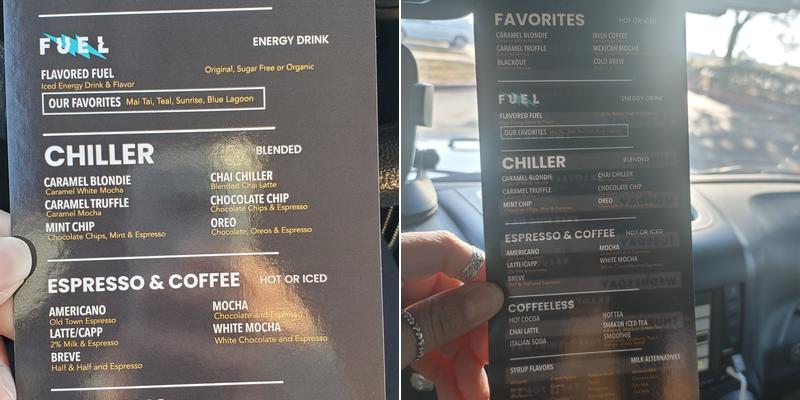 Black Rock Coffee Bar Menu