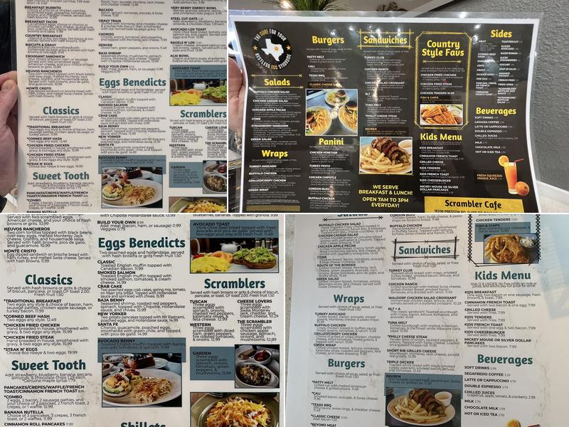 Scrambler Cafe Dallas Menu