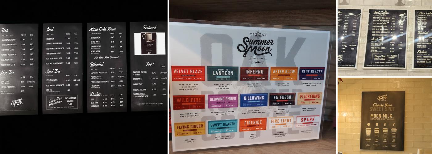 Summer Moon Coffee Menu
