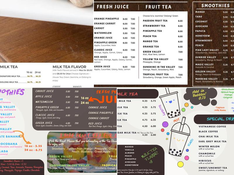 Tea Valley Menu