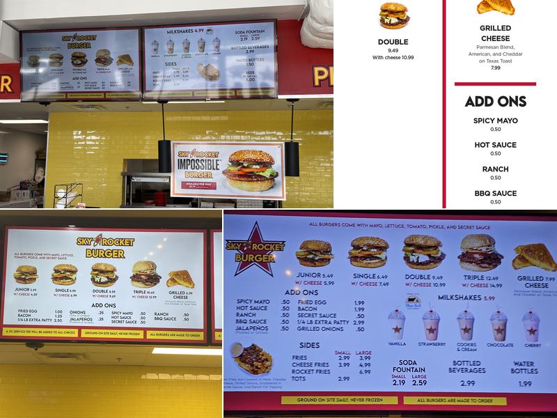 Sky Rocket Burger-Frisco Menu