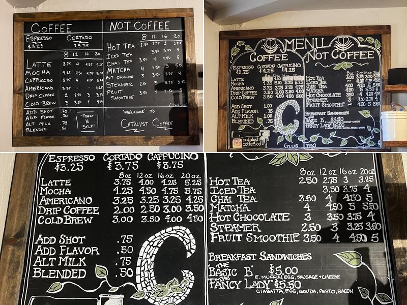 Catalyst Coffee Menu