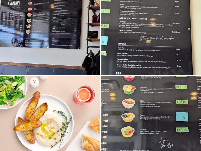 Fruition Bowls and Brews Menu