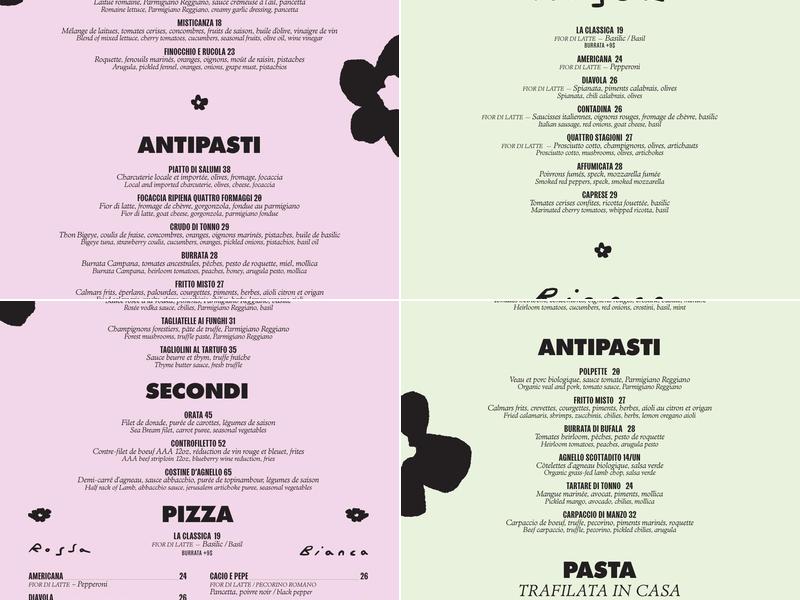 Fiorellino (Laurier) Menu
