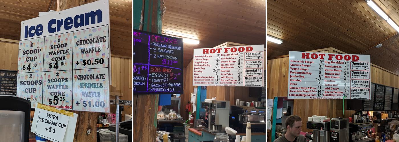 Coombs Ice Cream & cafe Menu