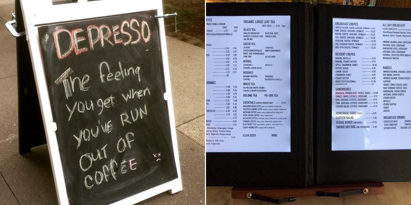 Breaking Bean Menu