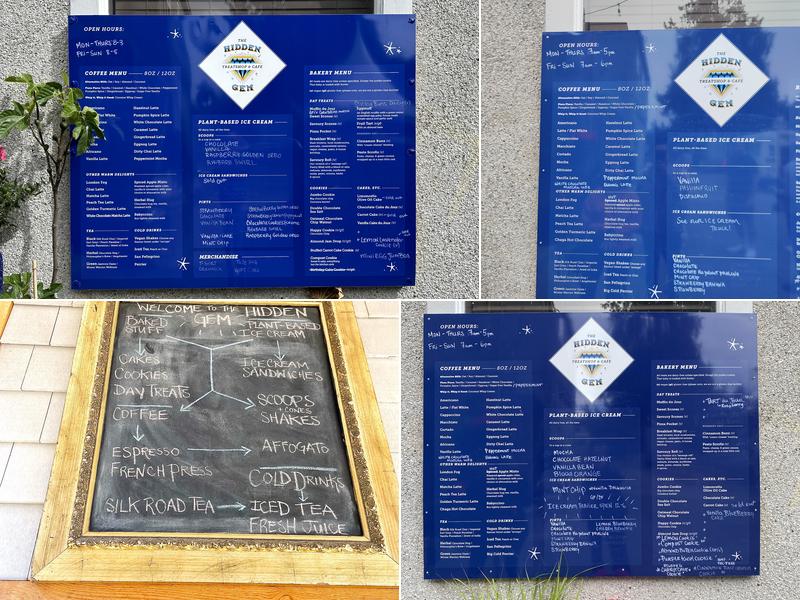 The Hidden Gem Treat Shop & Cafe Menu