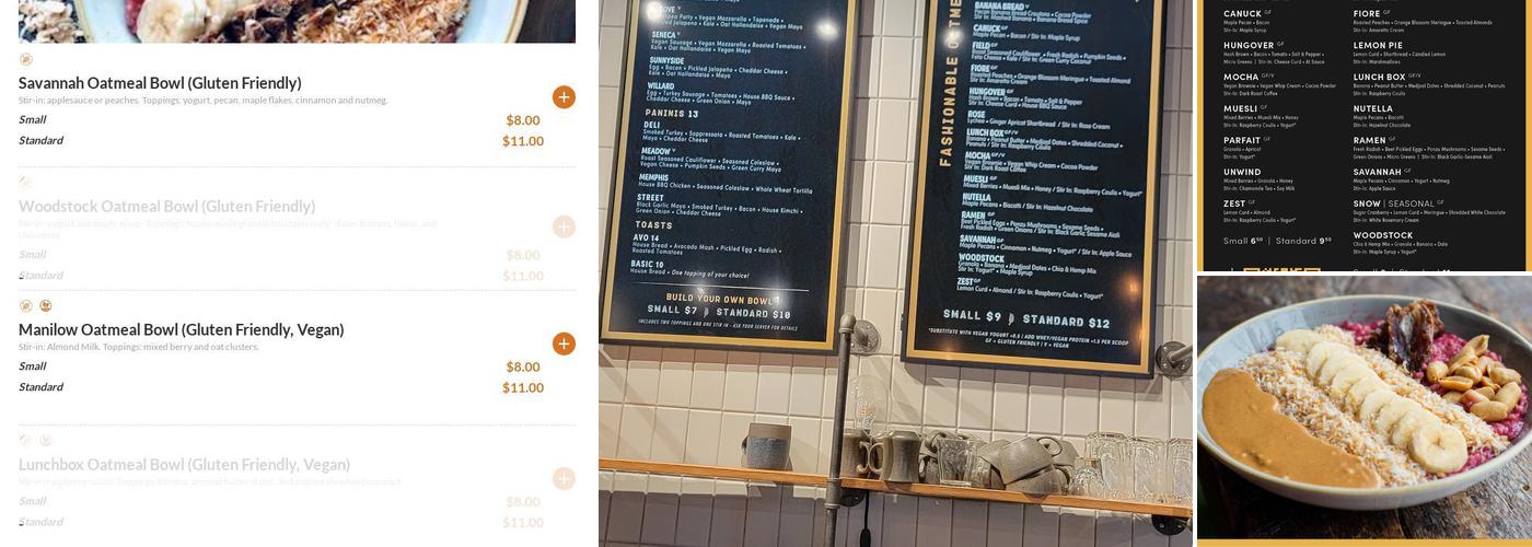 Oat Couture Oatmeal Cafe (Gladstone) Menu