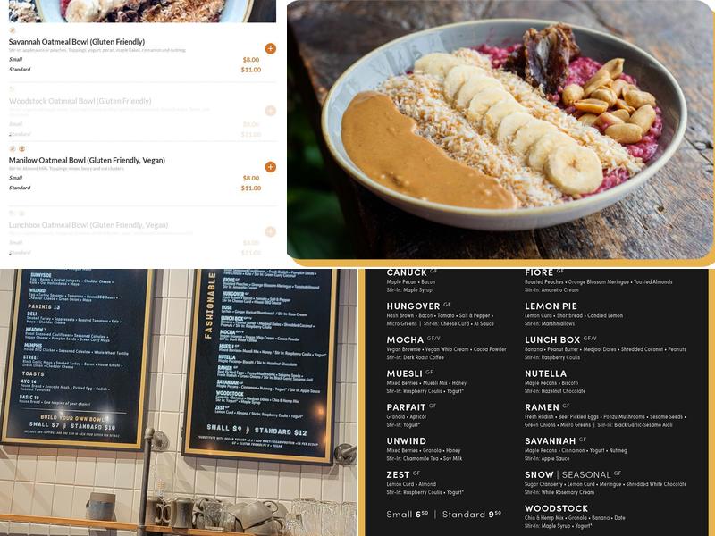 Oat Couture Oatmeal Cafe (Gladstone) Menu