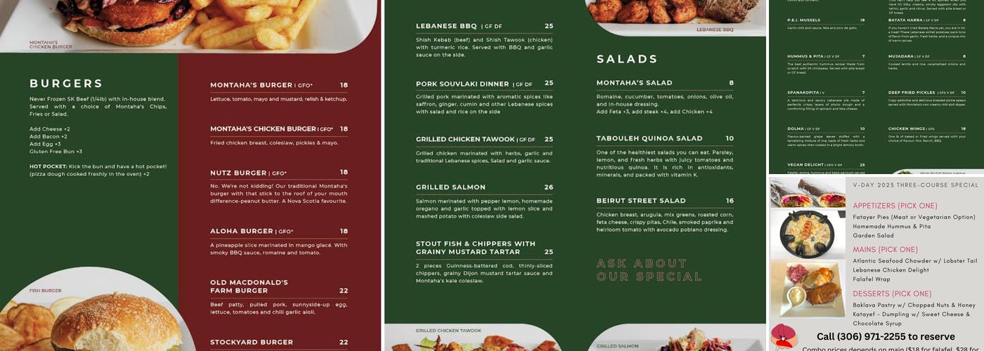 Montaha's Bistro Menu