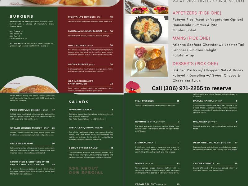 Montaha's Bistro Menu