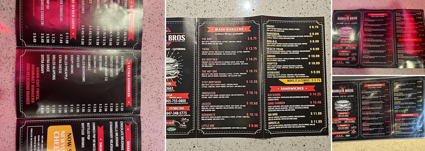 The Burger Bros (Central Parkway) Menu