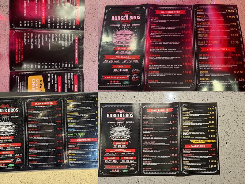 The Burger Bros (Central Parkway) Menu