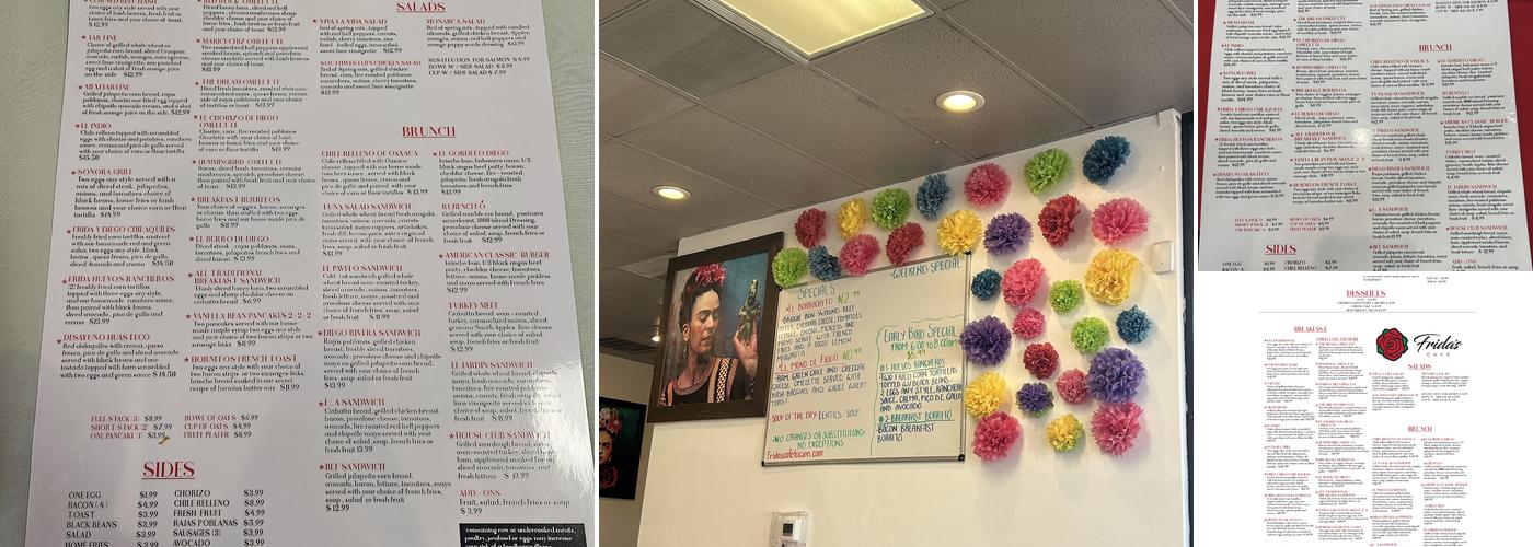 Frida's Cafe Menu
