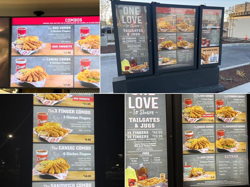 Raising Cane's Chicken Fingers Menu