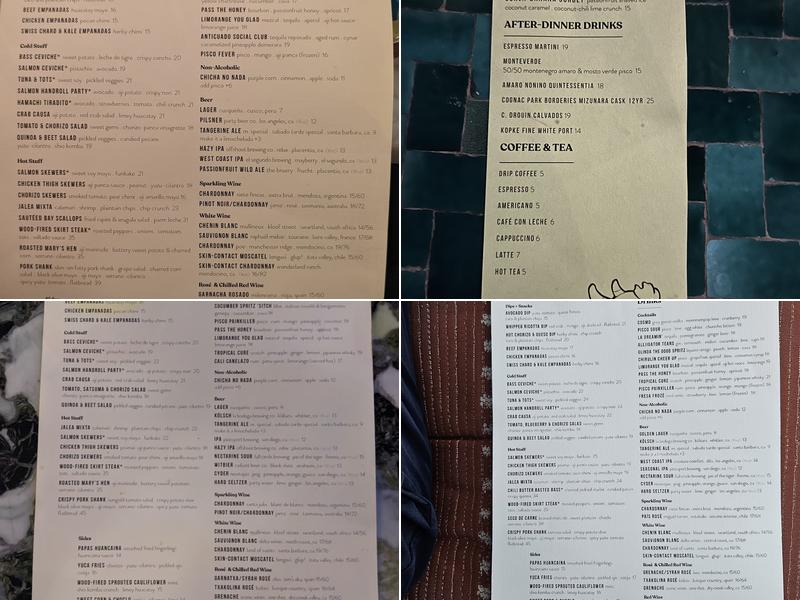 Cabra Los Angeles Menu