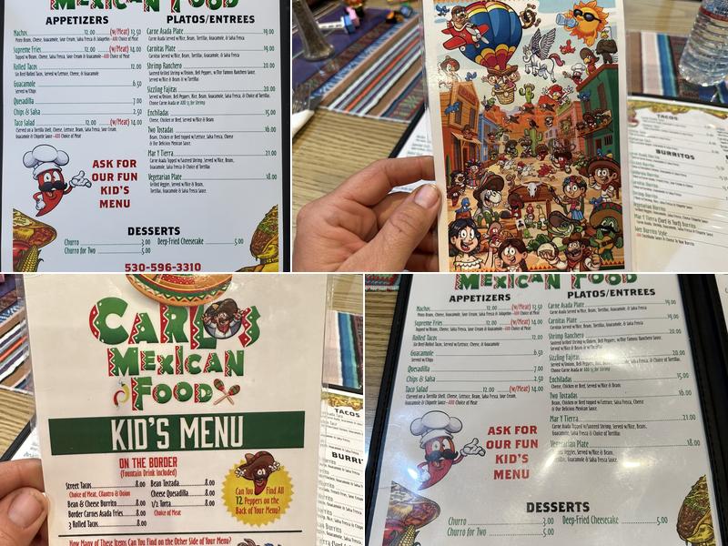 Carlos Méxican Food Menu