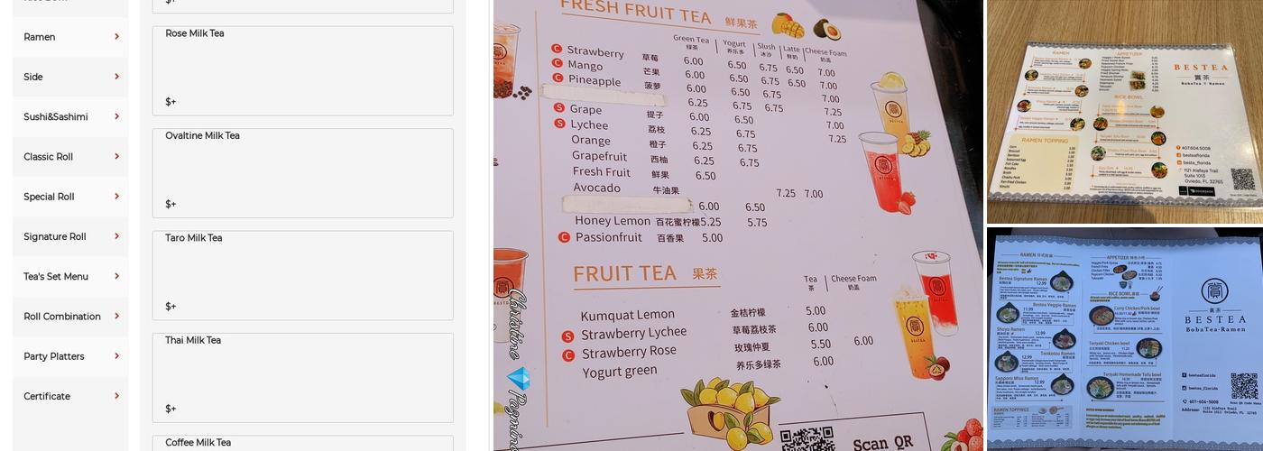 Bestea Menu
