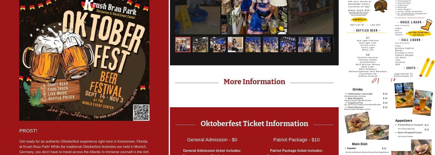 Krush Brau Park Menu