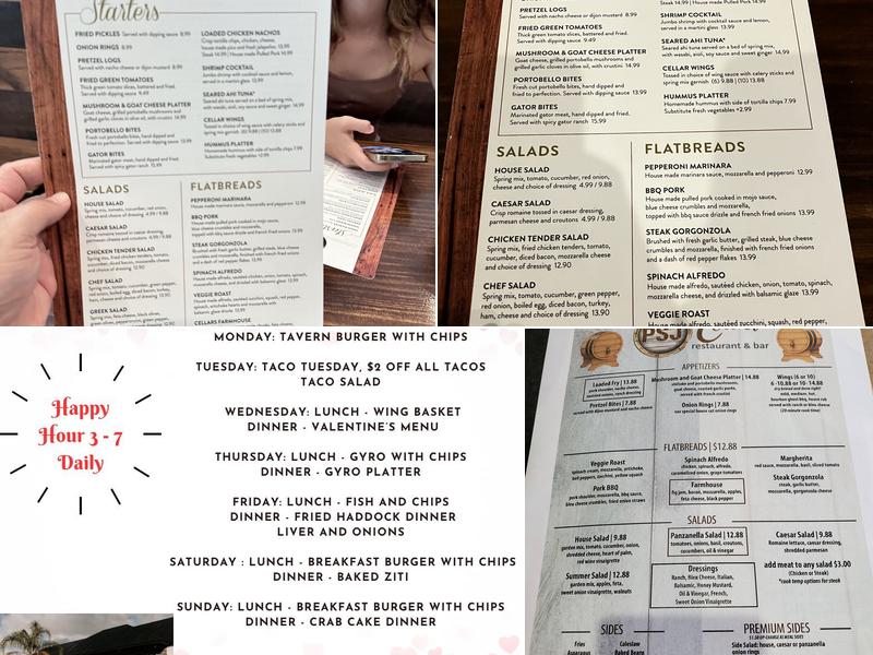 PSJ Cellar Menu