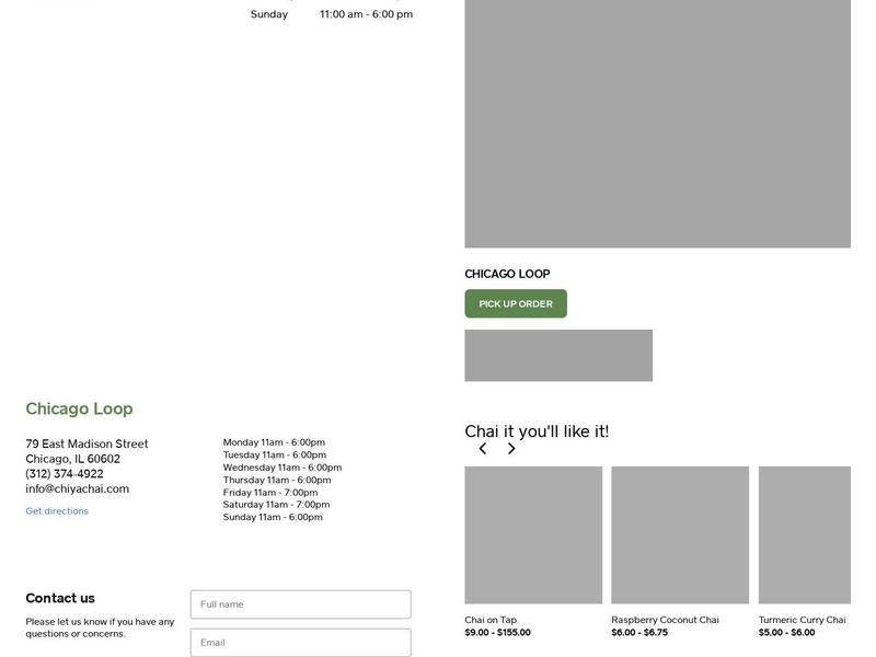 Chiya Chai Loop Menu