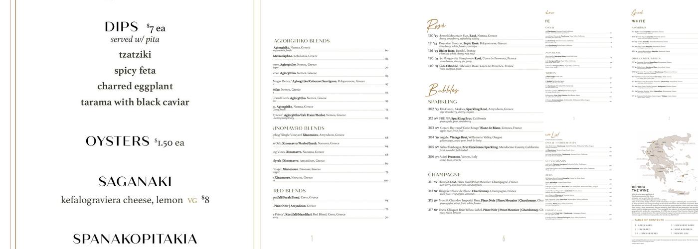 LÝRA Menu