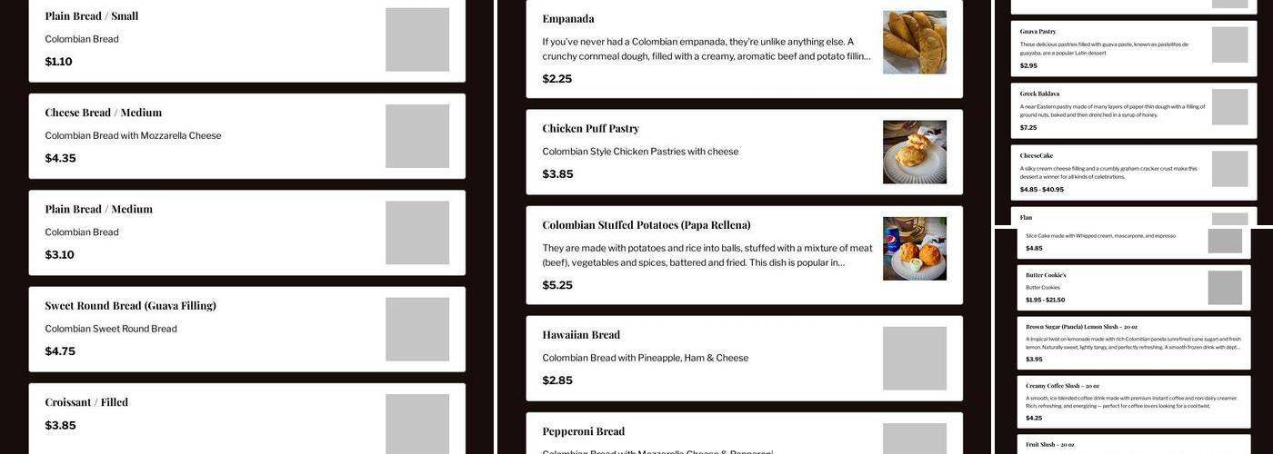 Bakery Bethlehem Menu