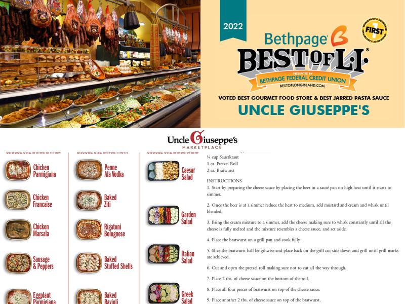 Uncle Giuseppe's Marketplace Menu