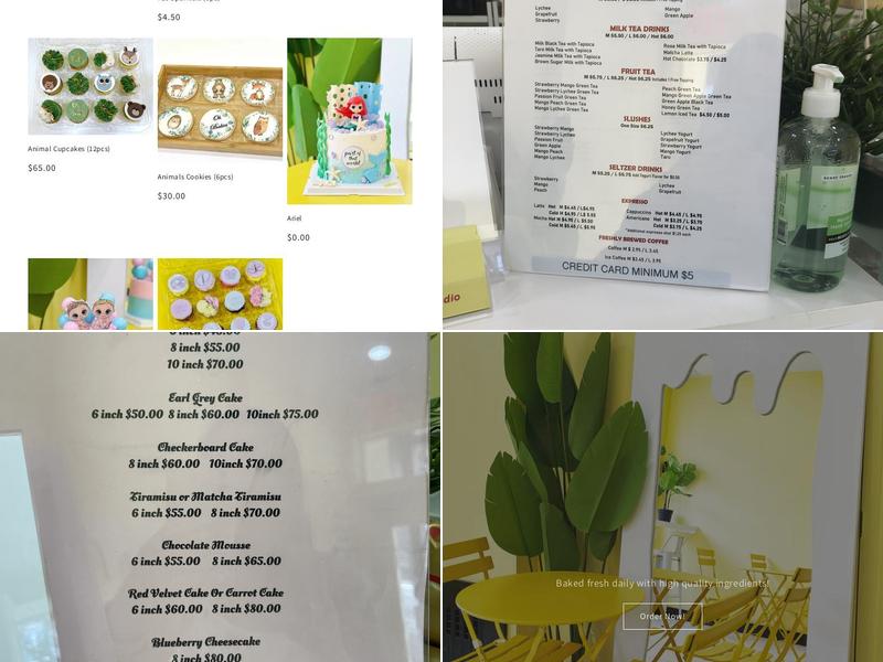 Ten Cake Studio Menu