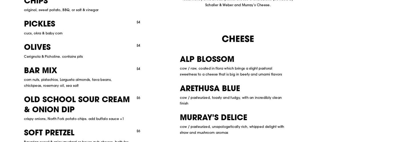 EBBS Brewing Co. Menu