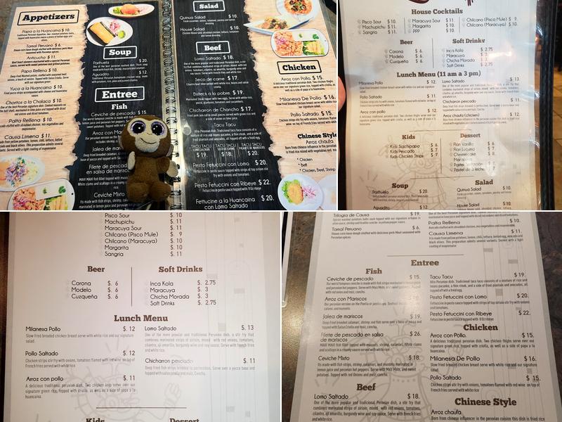 Zambrano's Peruvian Cuisine Menu