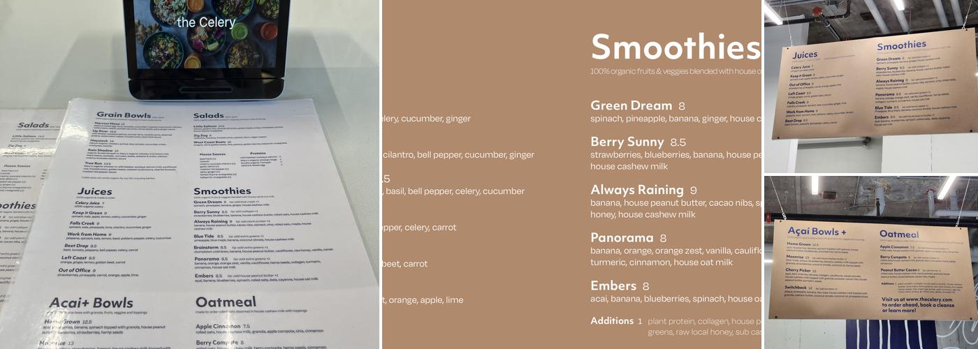 the Celery Menu