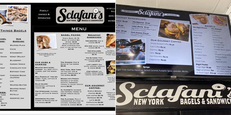 Sclafani's New York Bagels and Sandwiches Menu