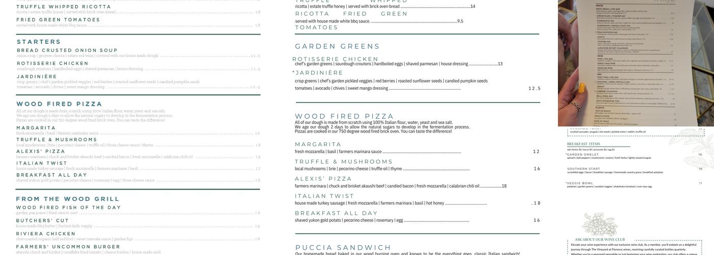 Farmers Commons Menu