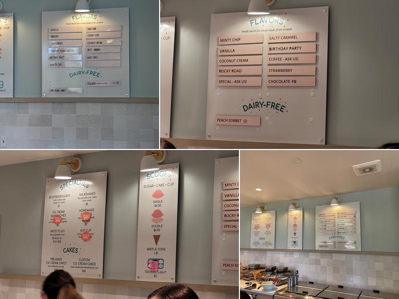 Humble Cow Ice Cream Menu