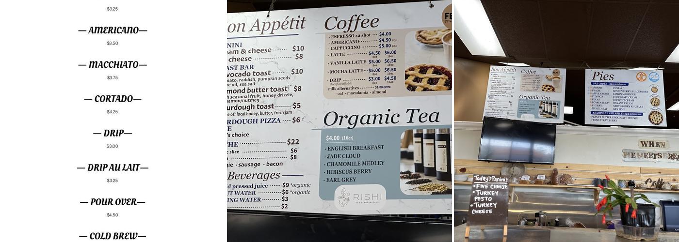 When Pie Meets Bread Menu