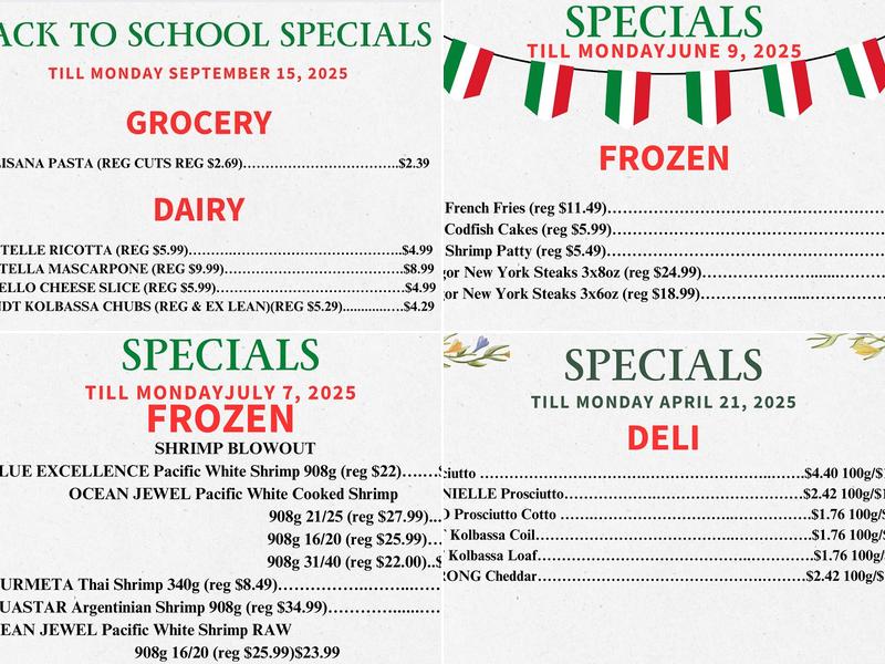 SWEET PARADISE BAKERY Menu