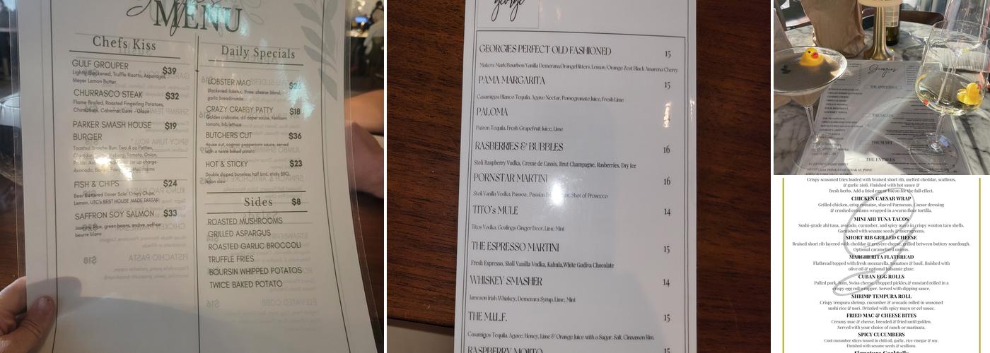Georgies UTC Restaurant & Bar Menu