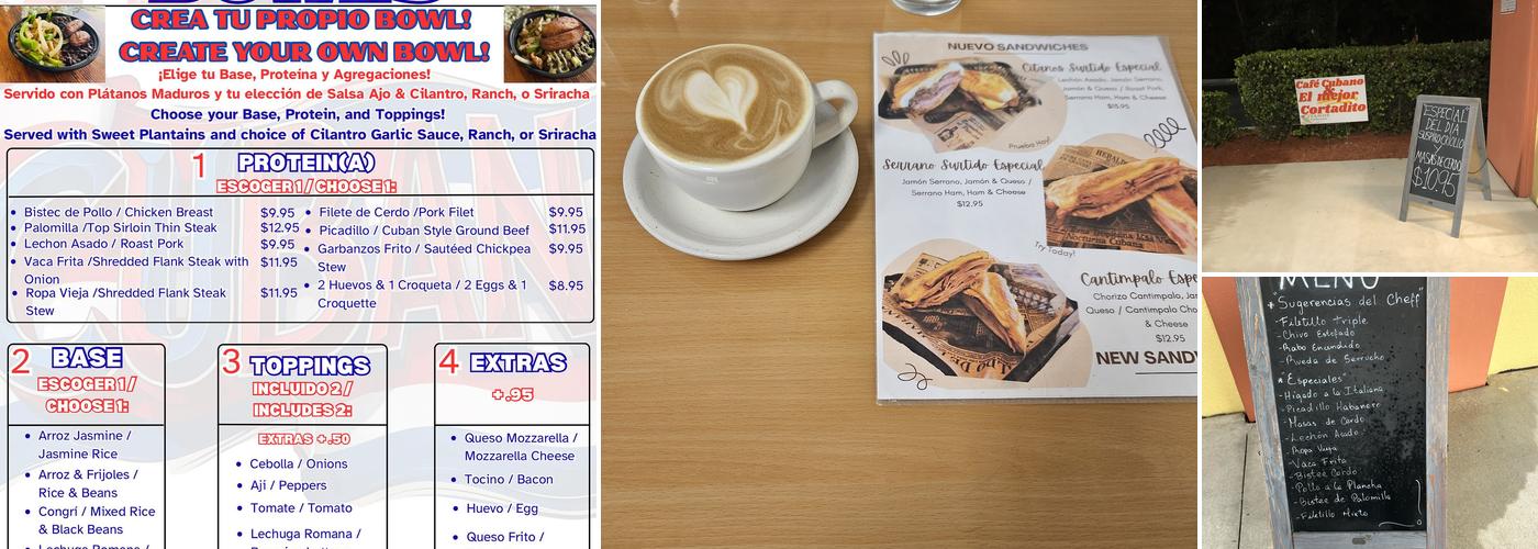Citanos Cafeteria Menu