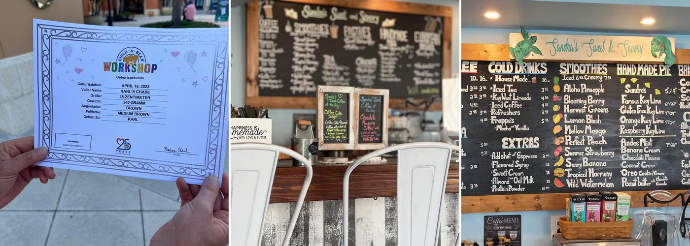 Sandra's Sweet & Savory Menu