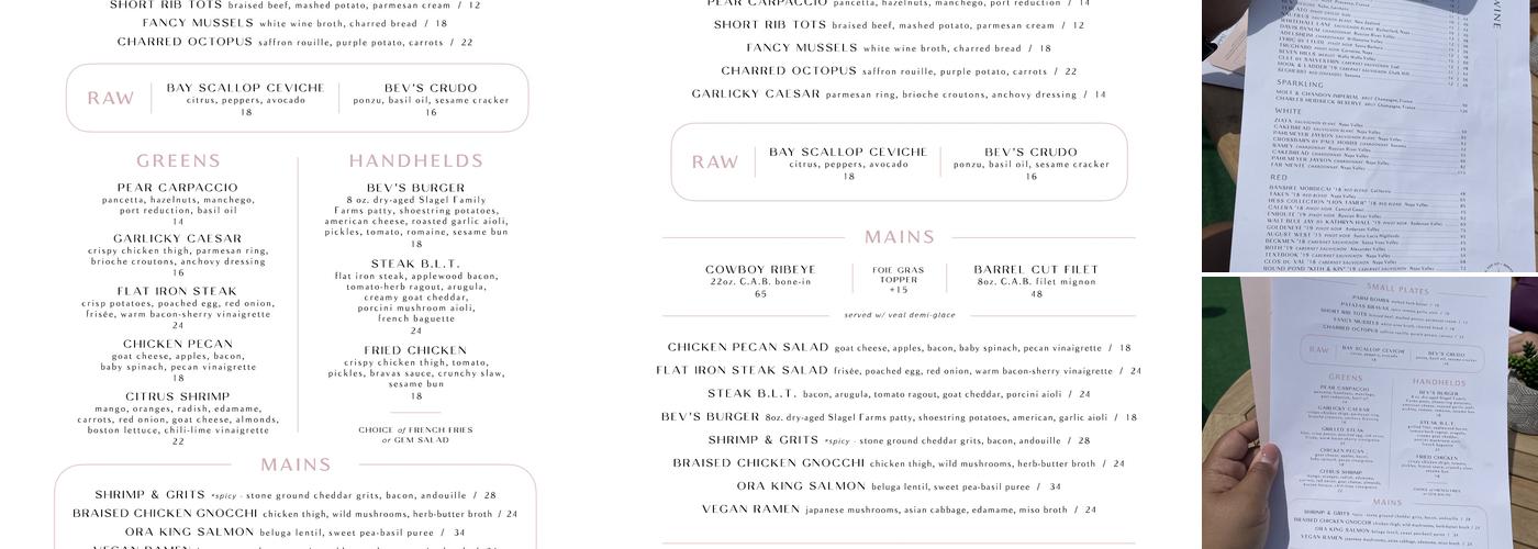 Bev's Menu