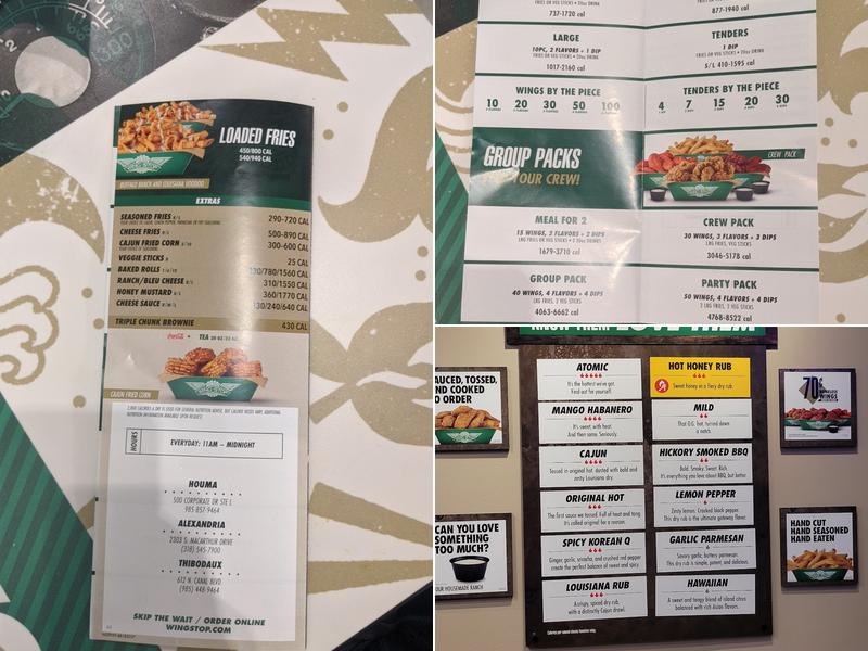 Wingstop Menu
