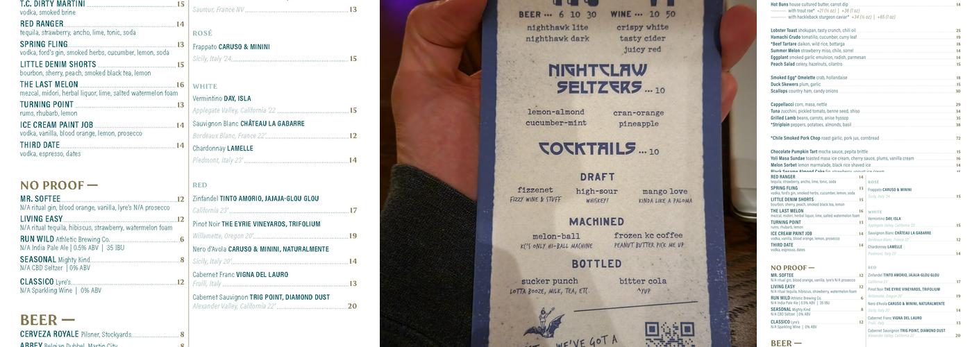 Nighthawk Menu