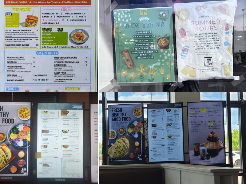Kimchi Box Menu