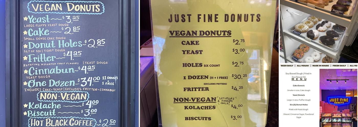 Just Fine Donuts Menu