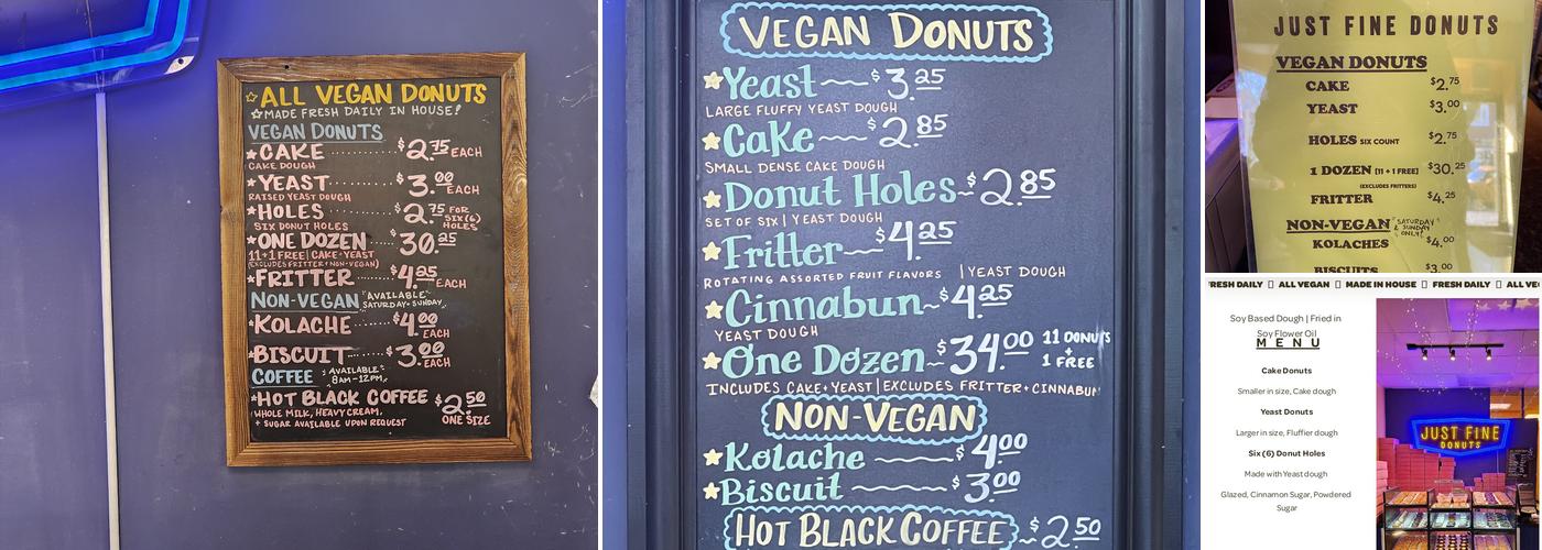 Just Fine Donuts Menu