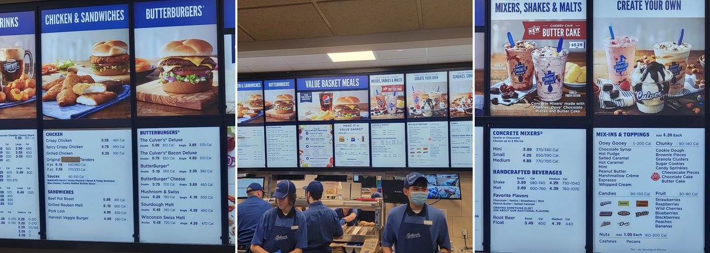 Culver’s Menu