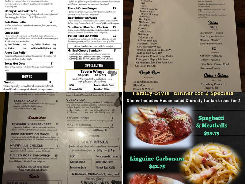 Days Park Tavern Menu