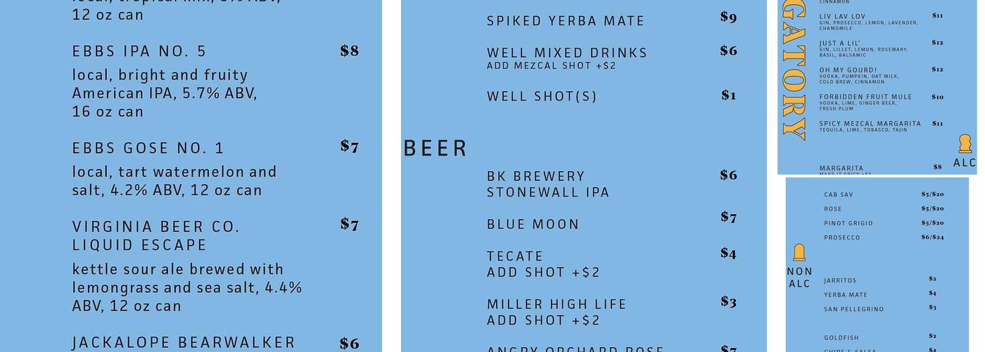 Purgatory Menu