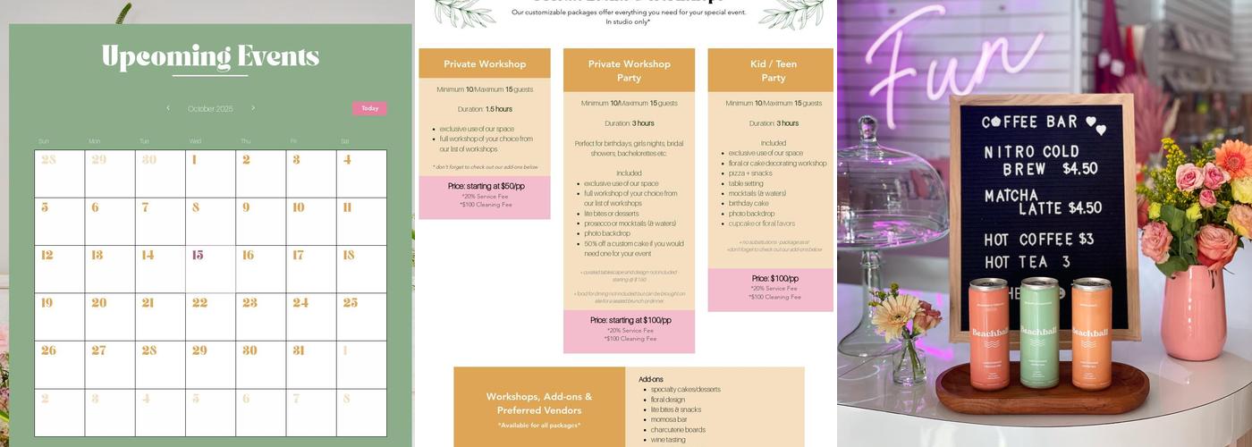 wild flour studio Menu